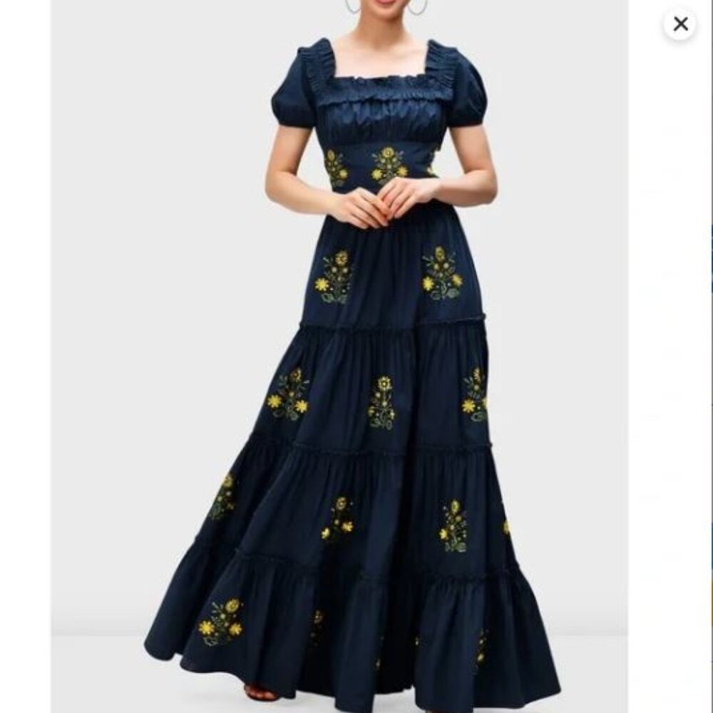 🌸 Wayward Fancies Floral Embroidery Maxi Dress 🌸  Size Small (S) | Boho |
